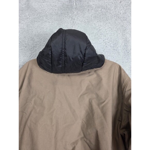 Carhartt Jacket Mens Large Brown Hooded Canvas Quick Duck Full Zip Workwear Coat - Picture 13 of 15